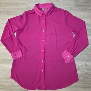 BRANDIS Dress Out Loud Pink Button Up Long Sleeve Shirt Top XS